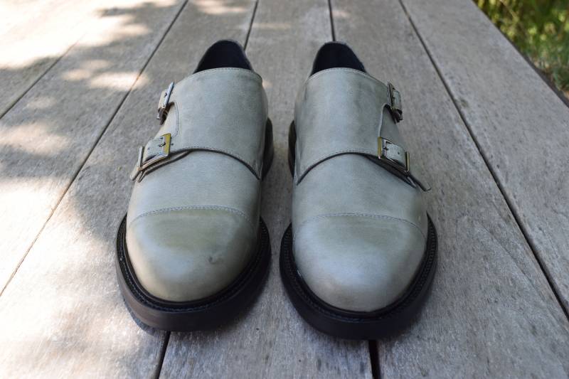 Herrenschuhe Mit Zwei Schnallen, Handgefertigt, Aus Echtem Kalbsleder, Hergestellt in Italien von LeatherLabMania