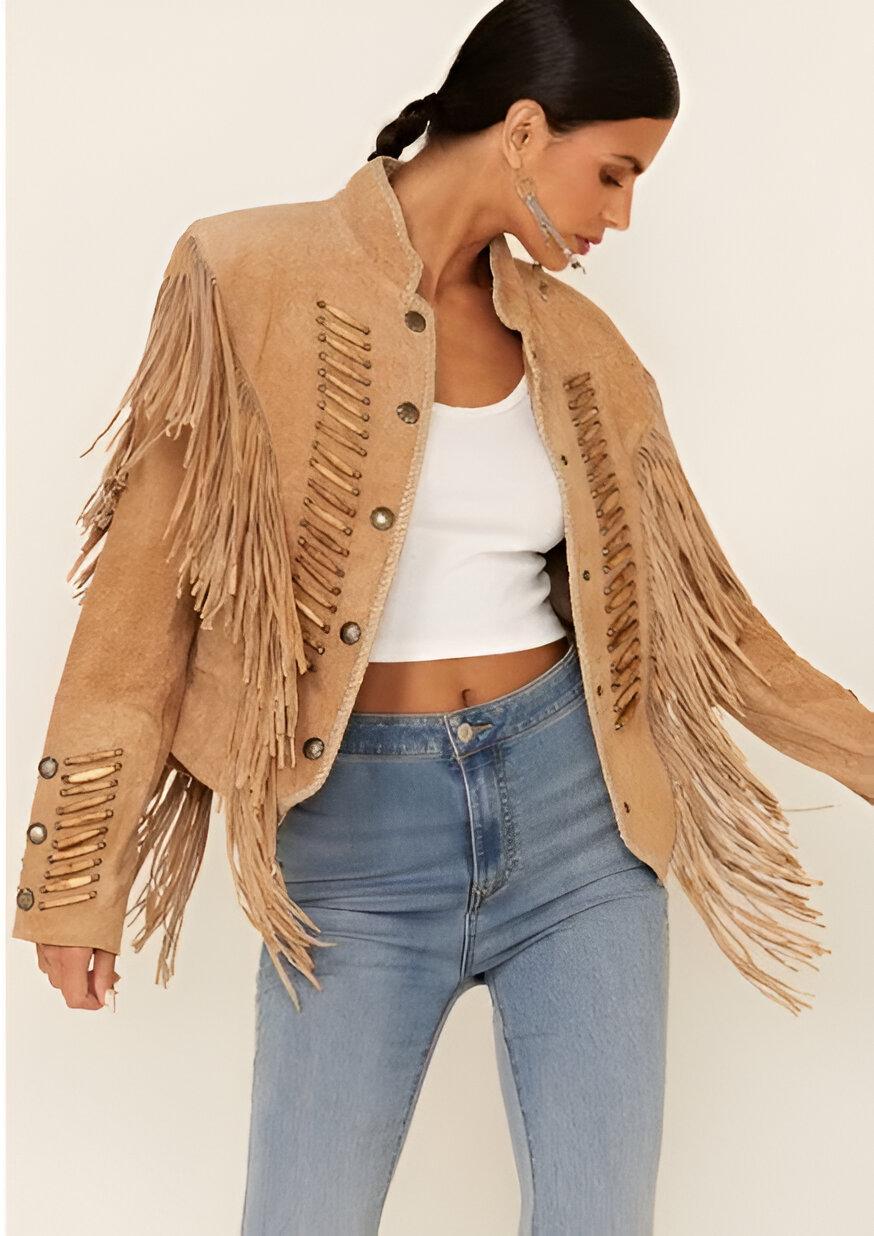 Damen Fransen Vintage Style Lederjacke Wildlederjacke, Lederjacke, Westernjacke - Geschenke Für Sie von LeatherNasirArts