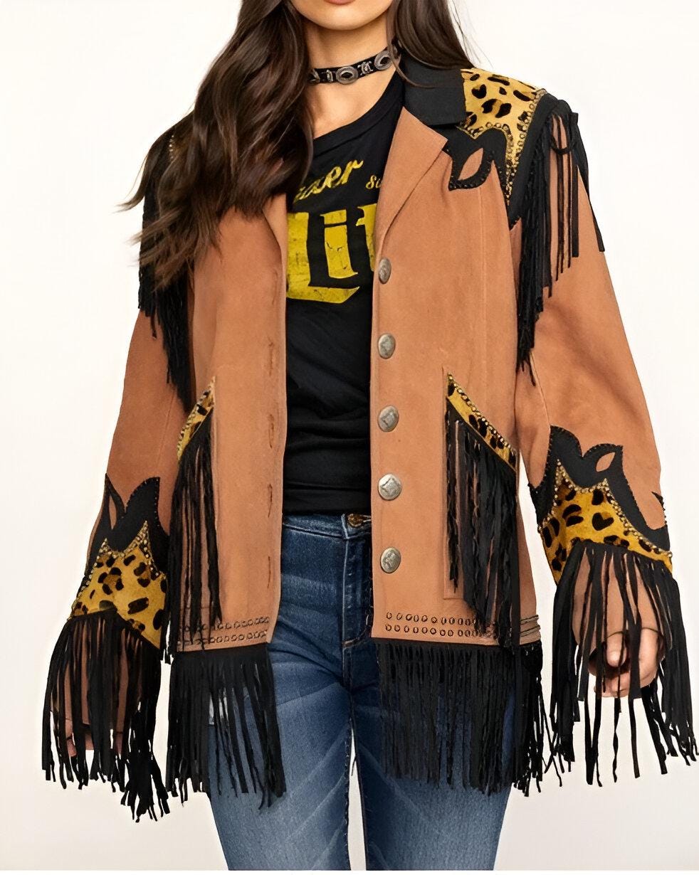 Damen Vintage Fransen Lederjacke Wildlederjacke, Lederjacke, Westernjacke - Geschenke Für Sie von LeatherNasirArts