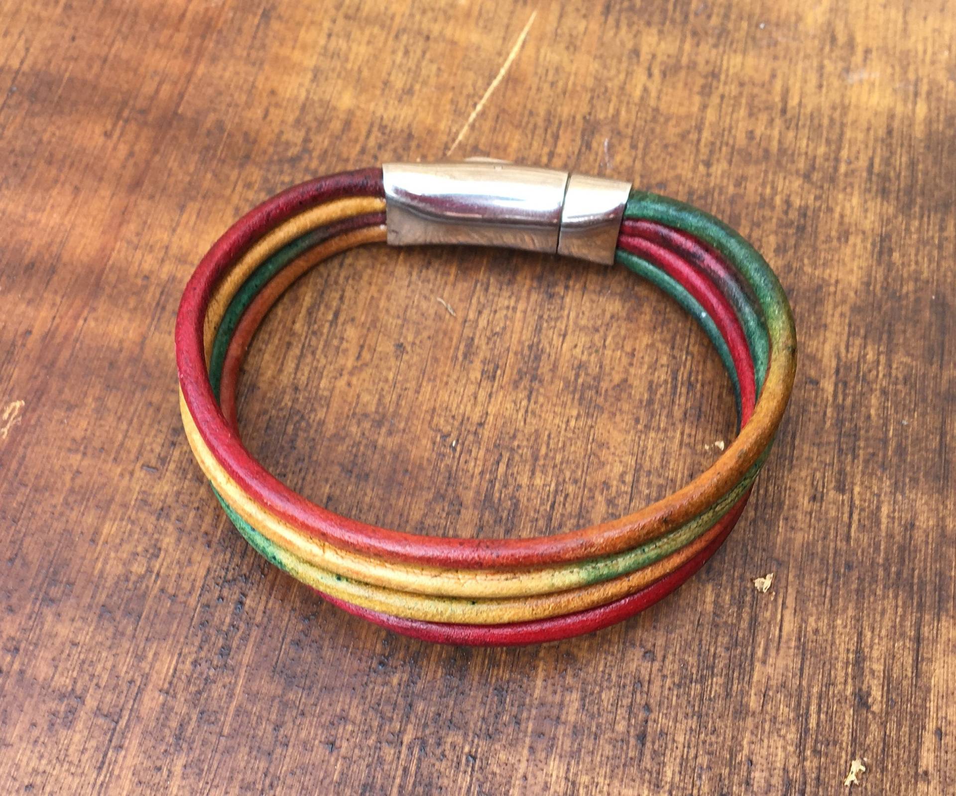 Mehrreihiges Leder Und Edelstahl Armband, Geschenk Für Ihn, Unisex, Vintage Mehrfarbig, Sie, Boho Unisex Armband von LeatherRiot