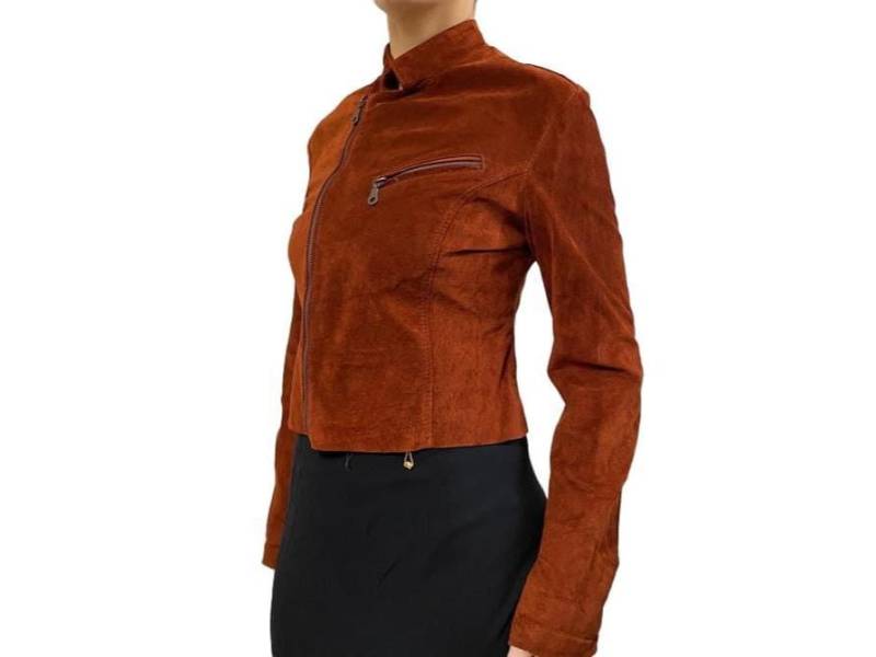 Vintage 80Er Jahre Wildlederjacke | Echte Wildleder Slim Fit Retro Frauen Outwear von LeatherSleeek