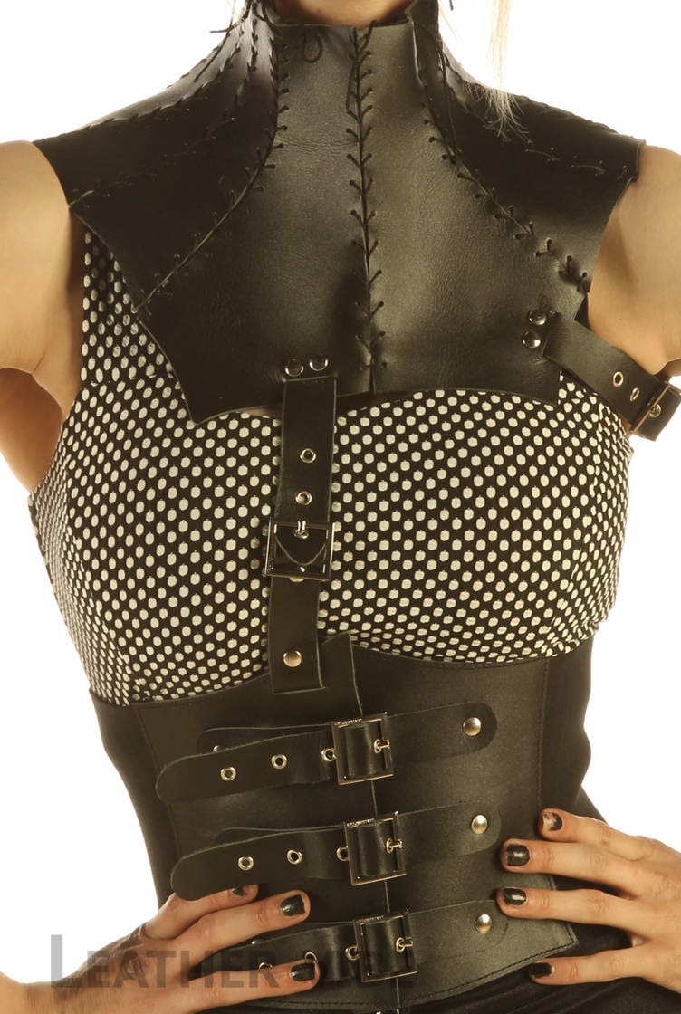 Maßgeschneiderte Kritzel Sith Inspirierte Leder Korsett Und Halsband von LeatherVibes