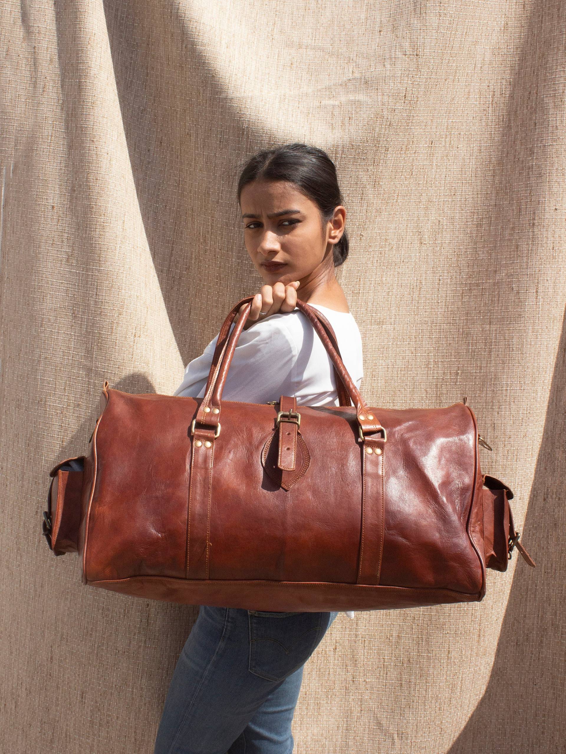 Leder Seesack Handgefertigte Weekender Sporttasche Urlaub Reisetasche Overnight Bag, Weihnachtsgeschenke von Leatherewery