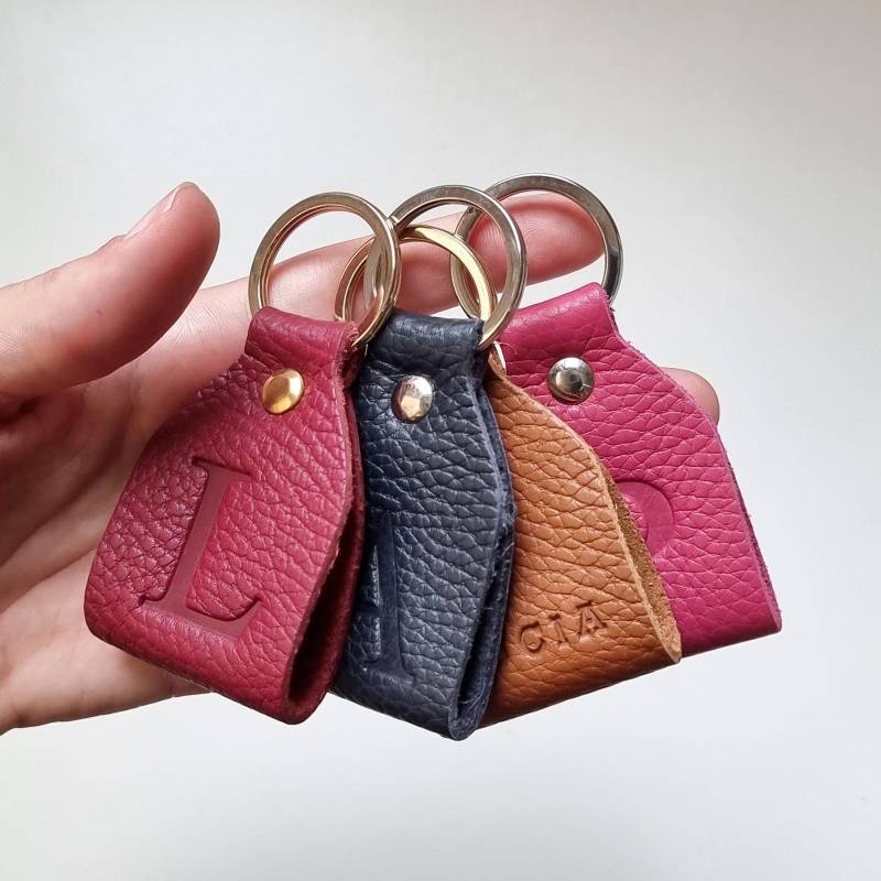 Personalisierter Leder Schlüsselanhänger, Handgefertigter Schlüsselanhänger Aus Vollleder. Mehrere Optionen Zum Anpassen von Leathergoods43