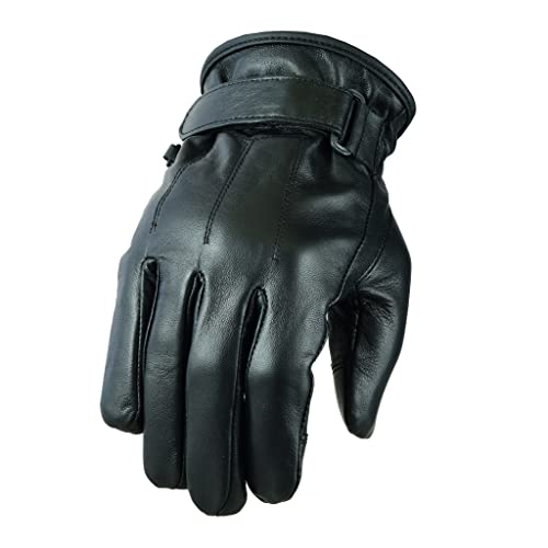 Leatherick Herren Winter Warm Outdoor Casual Lederhandschuhe Rutschfester Touchscreen Texting Geeignet Weiches Futter Winddichte Handschuhe Aus Echtem Leder (Black (Black Thread), S) von Leatherick