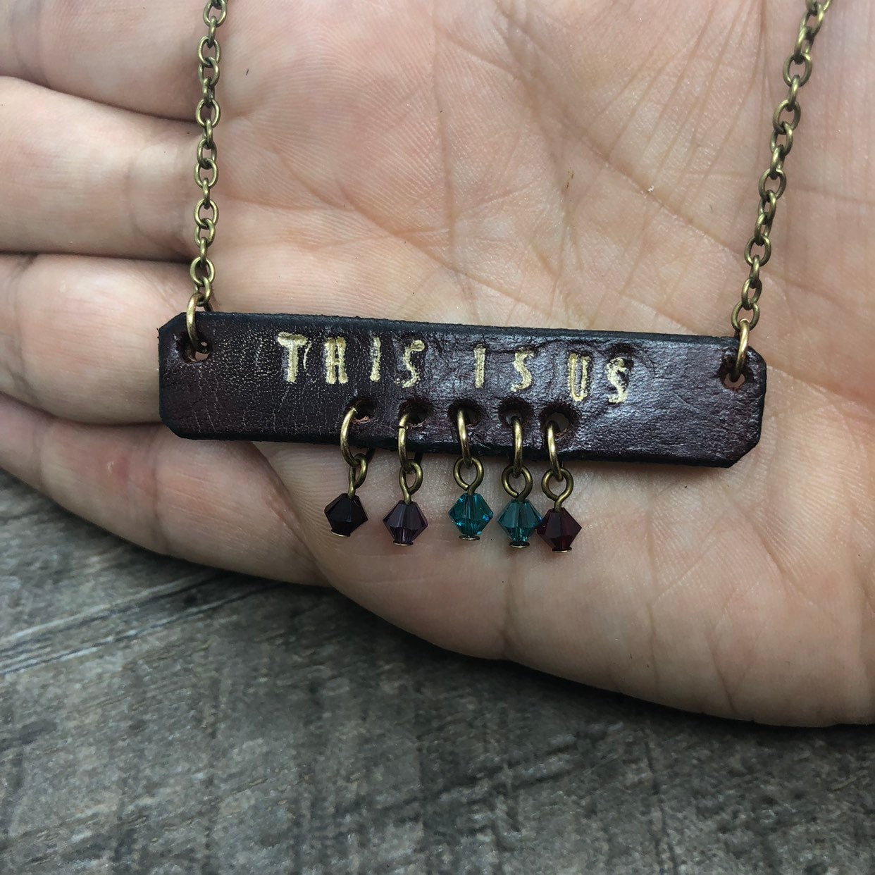 Mutter Leder Bar Halskette | Dies Ist Uns von Leatherlybyamyc