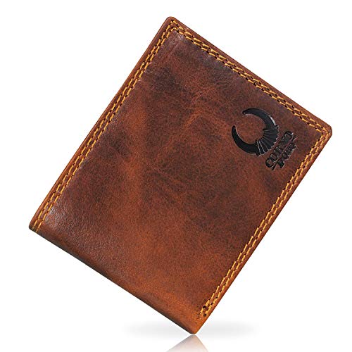 Corno d´Oro Premium Geldbeutel Herren Leder I Handgefertigter Slim Wallet mit RFID Schutz I Vintage Geldbörse mit Münzfach im Geschenkbox von Corno d´Oro