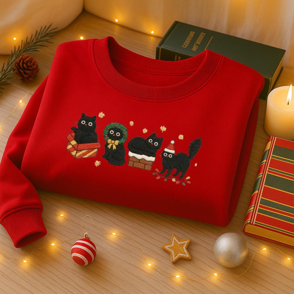 Bestickt Weihnachtspullover Für Katzenliebhaber, Lustige Geschenk Sweatshirt, Beste Freundin, Personalisiertes Weihnachtsgeschenk Idee von LeatisBaby