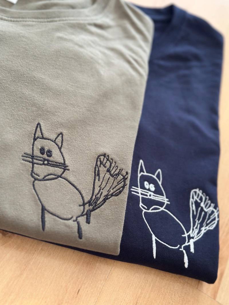 Kinderzeichnung T-Shirt Oder Hoodie, Motiv Personalisiert, Geschenk Idee Für Weihnachten Vatertag Line Art Familien Foto Kinderzeichnung T-Shirt Oder Hoodie, Motiv Personalisiert, Geschenk Idee Für Weihnachten Vatertag Line Art Familien Foto von LeatisBaby