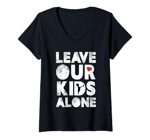 Damen Lassen Sie unsere Kinder allein T-Shirt mit V-Ausschnitt von Leave our Kids Alone Trending Outfit By Mj