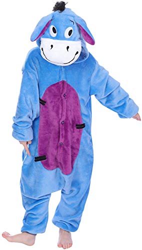 LeaveLive Kinder Tier Onesies Halloween Cosplay Kostüm Pyjamas(KidsDonkey-105) von LeaveLive