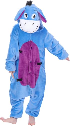 LeaveLive Kinder Tier Onesies Halloween Cosplay Kostüm Pyjamas(KidsDonkey-105) von LeaveLive