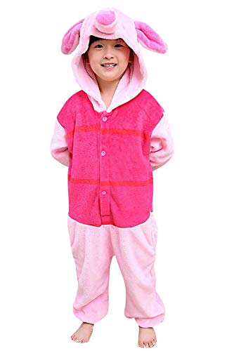 LeaveLive Kinder Tier Onesies Halloween Cosplay Kostüm Pyjamas(KidsPig-95) von LeaveLive