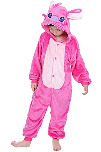 LeaveLive Kinder Tier Onesies Halloween Cosplay Kostüm Pyjamas(kidpink-115) von LeaveLive
