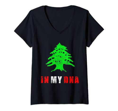 Damen Libanon, Libanon-Flagge, Flagge des Libanons. T-Shirt mit V-Ausschnitt Damen Libanon, Libanon-Flagge, Flagge des Libanons. T-Shirt mit V-Ausschnitt von Lebanon,Lebanese,Flag of Lebanon,Lebanon Flag.