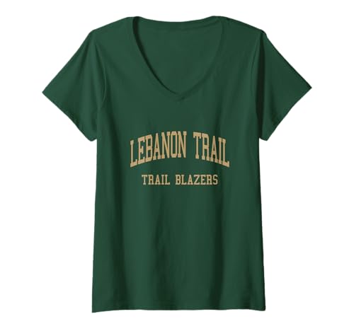 Damen Lebanon Trail High School HS Frisco TX Retro Sports T-Shirt mit V-Ausschnitt von Lebanon Trail High School T-Shirts & Gifts