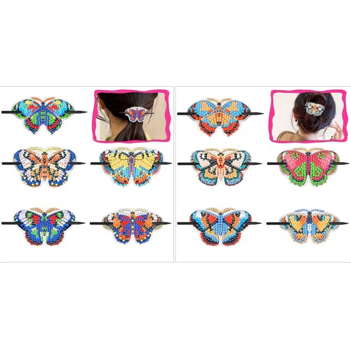 Lebartm 10Stück Haarnadeln für Frauen Elegante Haaraccessoires Diamantmalerei Leder Vintage Französische Haarnadel Handwerksbedarf für Hochsteckfrisuren Chignon-Dutt Twist-Frisuren-02 von Lebartm