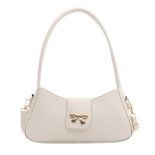 Lebartm Umhängetasche Damen mit Schleife Griff & Riemen handtasche PU Crossbody-Tasche Abendtasche für Hochzeit Party Freizeit Täglich Arbeiten-Weiß04 von Lebartm