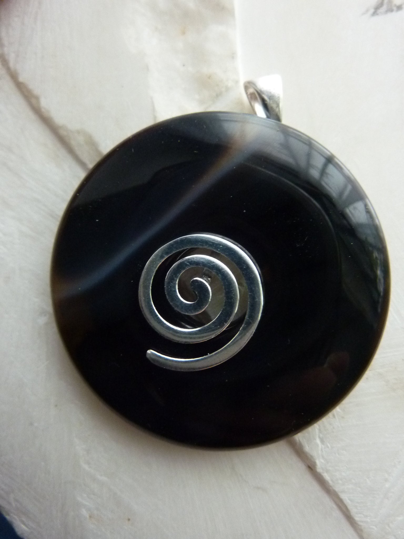 Obsidian Donut Mit Donuthalter# Edelstein # Obsidian# Kette von LebenskunstSHOP