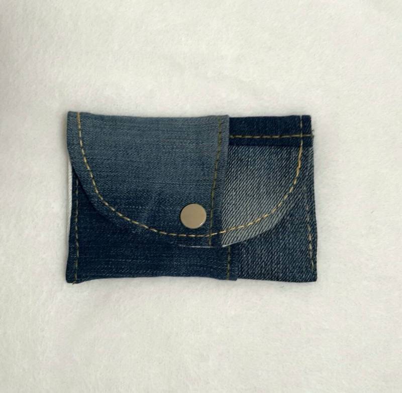Kleines Portemonnaie Jeans Upcycling Blue von LebenslustHandmade