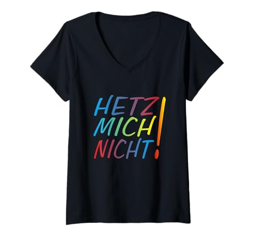Damen Hetz mich nicht Locker bleiben Schildkröte Hetz mich nicht T-Shirt mit V-Ausschnitt Damen Hetz mich nicht Locker bleiben Schildkröte Hetz mich nicht T-Shirt mit V-Ausschnitt von Lebensmotto Schildkröte liebhaber Hetz mich nicht