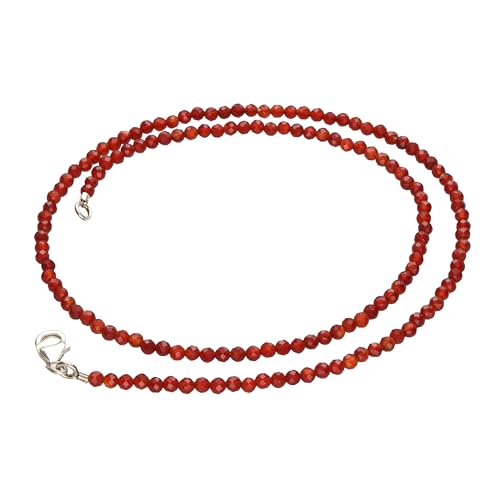 Lebensquelle Plus I Granat Perlenkette facettiert I 45cm I Hochwertige Edelsteinkette mit Verschluss von Lebensquelle Plus