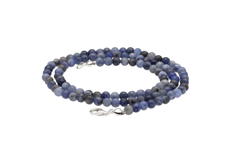 Lebensquelle Plus Kette ohne Anhänger Edelstein Kugelkette + 925 Silber Verschluss, Ø 4mm Kugeln 45cm lang von Lebensquelle Plus