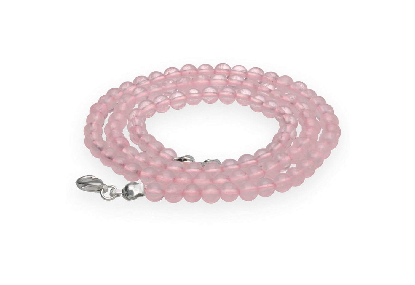 Lebensquelle Plus Kette ohne Anhänger Edelstein Kugelkette + 925 Silber Verschluss, Ø 4mm Kugeln 45cm lang von Lebensquelle Plus