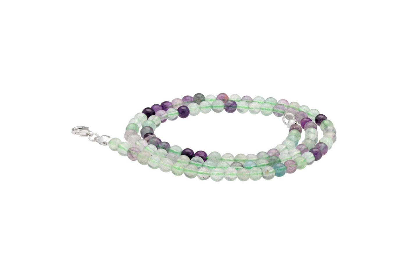 Lebensquelle Plus Kette ohne Anhänger Edelstein Kugelkette + 925 Silber Verschluss, Ø 4mm Kugeln 45cm lang von Lebensquelle Plus
