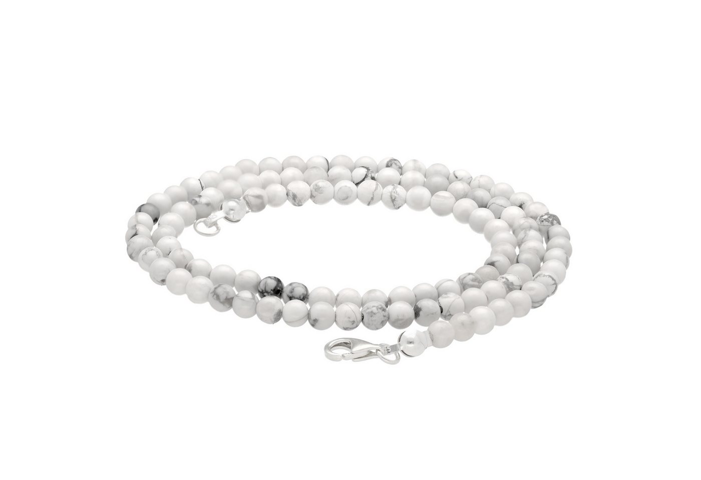 Lebensquelle Plus Kette ohne Anhänger Edelstein Kugelkette + 925 Silber Verschluss, Ø 4mm Kugeln 45cm lang von Lebensquelle Plus