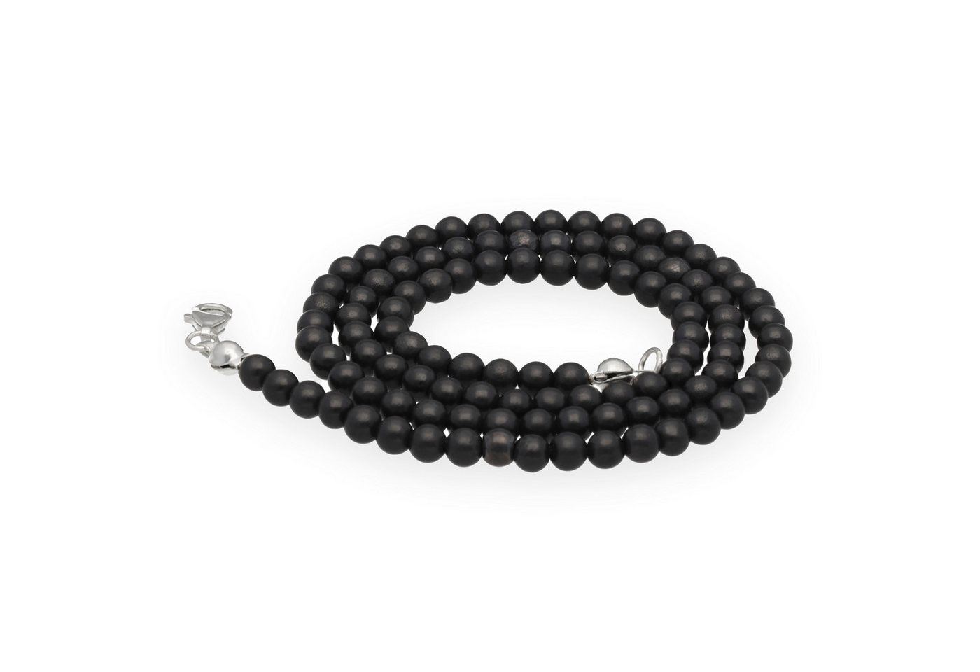 Lebensquelle Plus Kette ohne Anhänger Edelstein Kugelkette + 925 Silber Verschluss, Ø 4mm Kugeln 45cm lang von Lebensquelle Plus