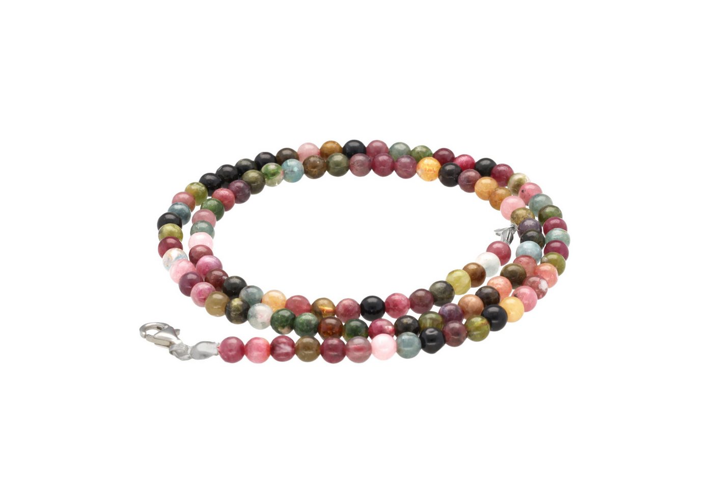 Lebensquelle Plus Kette ohne Anhänger Edelstein Kugelkette + 925 Silber Verschluss, Ø 4mm Kugeln 45cm lang von Lebensquelle Plus