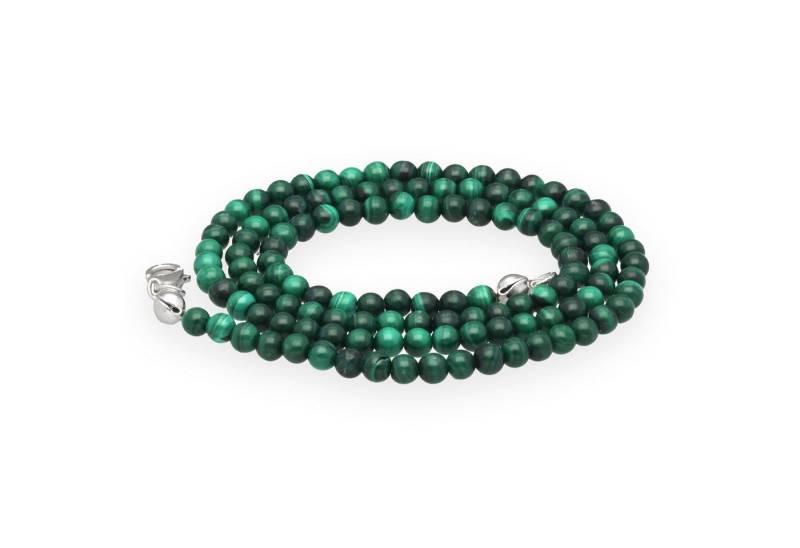 Lebensquelle Plus Kette ohne Anhänger Edelstein Kugelkette + 925 Silber Verschluss, Ø 4mm Kugeln 45cm lang von Lebensquelle Plus