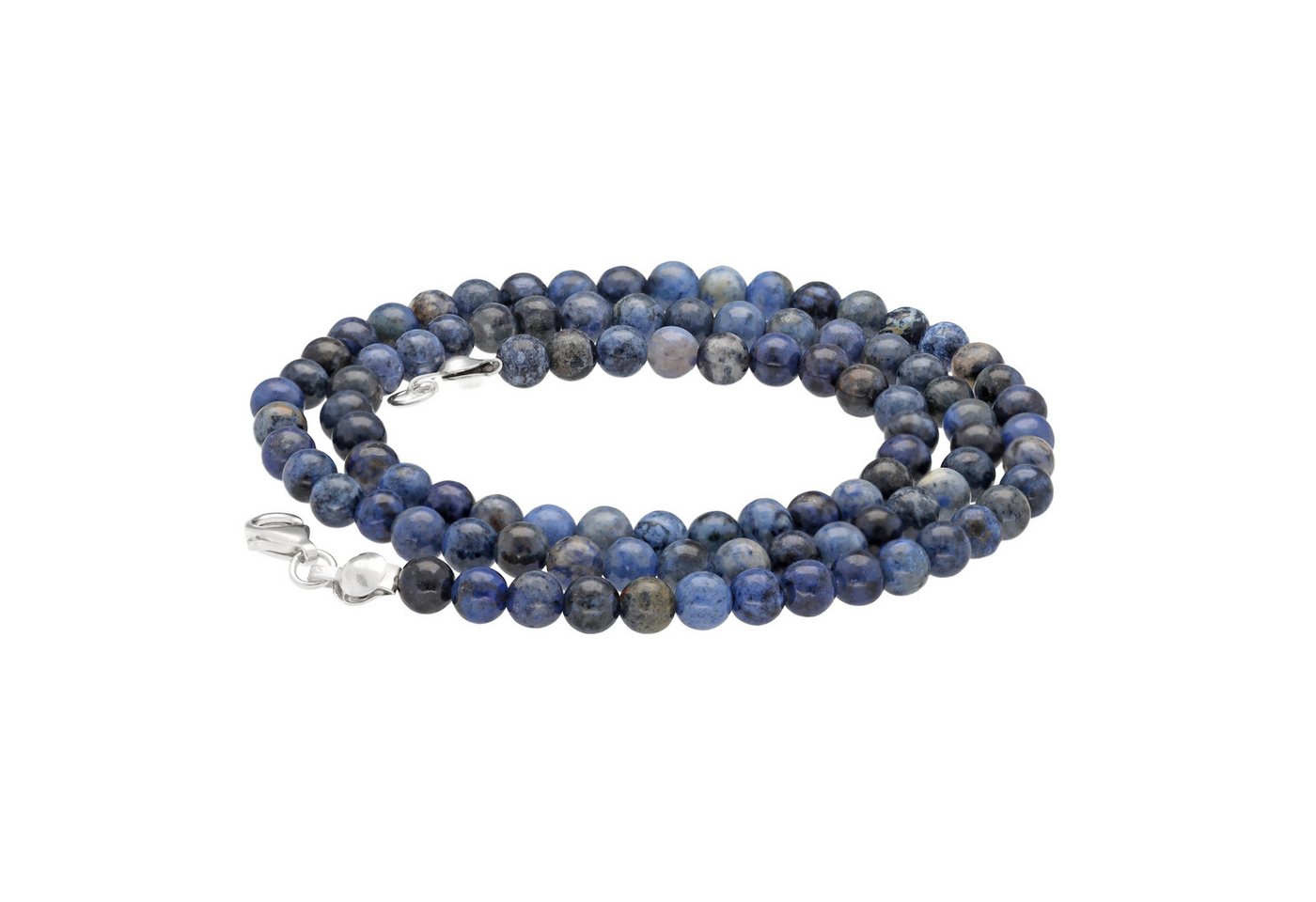 Lebensquelle Plus Kette ohne Anhänger Edelstein Kugelkette + 925 Silber Verschluss, Ø 4mm Kugeln 45cm lang von Lebensquelle Plus