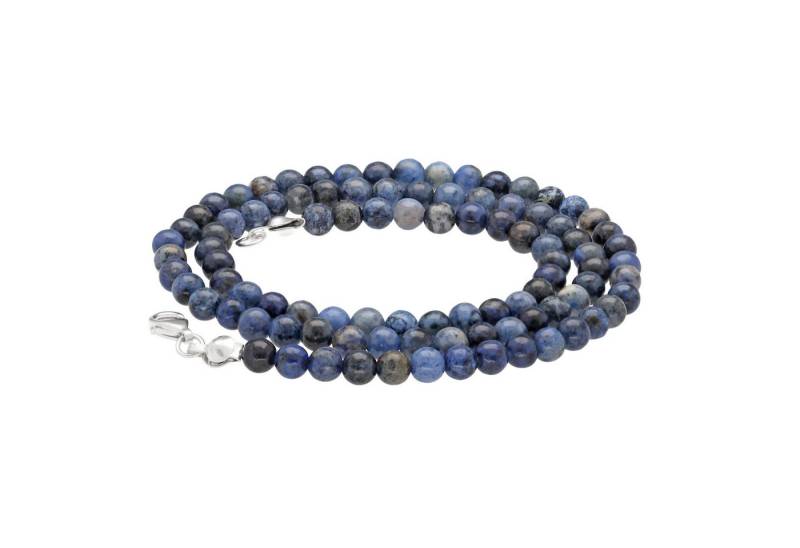 Lebensquelle Plus Kette ohne Anhänger Edelstein Kugelkette + 925 Silber Verschluss, Ø 4mm Kugeln 45cm lang von Lebensquelle Plus