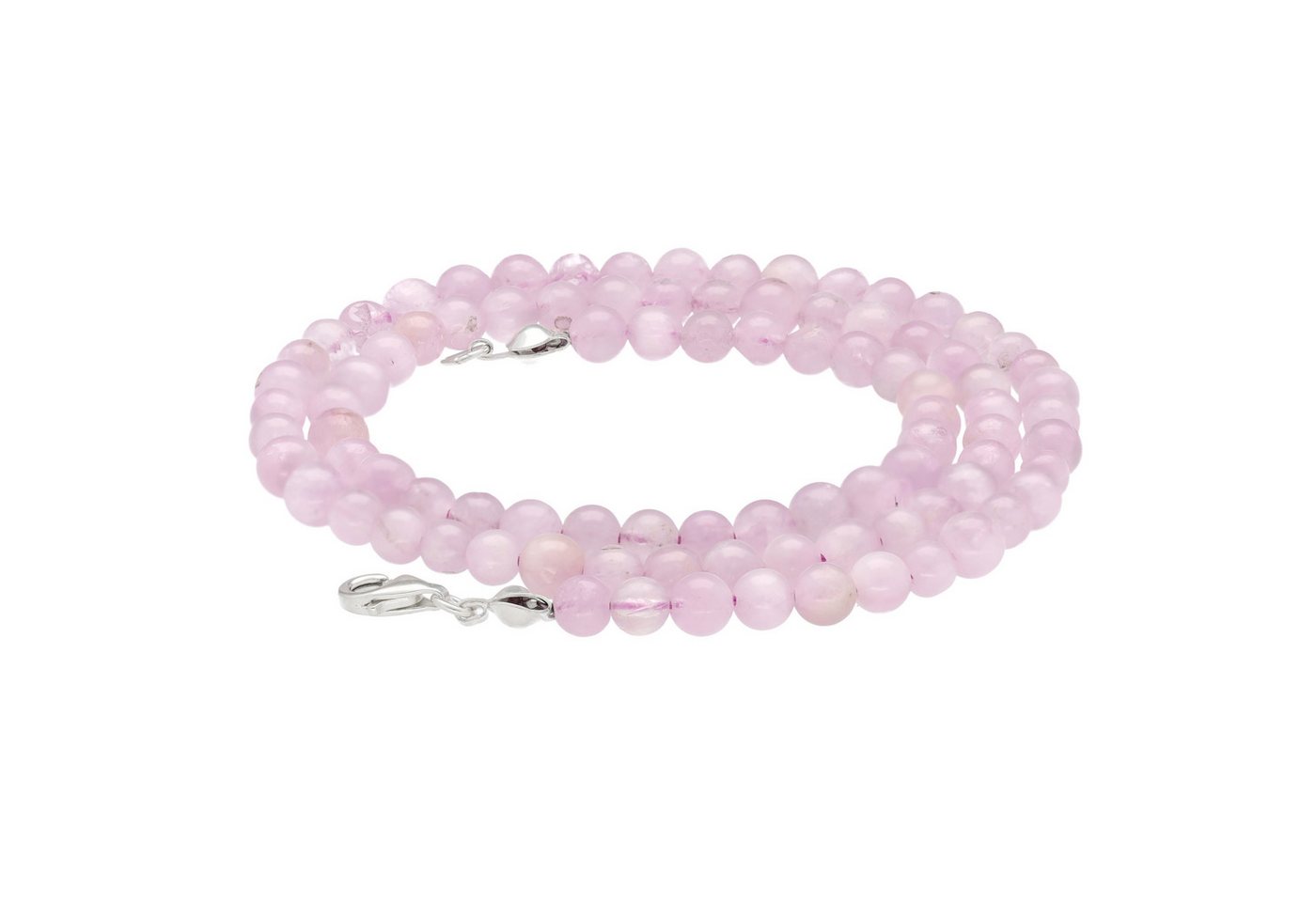 Lebensquelle Plus Kette ohne Anhänger Edelstein Kugelkette + 925 Silber Verschluss, Ø 4mm Kugeln 45cm lang von Lebensquelle Plus