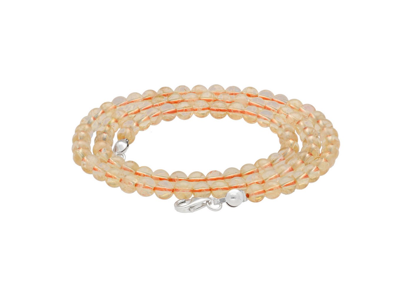 Lebensquelle Plus Kette ohne Anhänger Edelstein Kugelkette + 925 Silber Verschluss, Ø 4mm Kugeln 45cm lang von Lebensquelle Plus