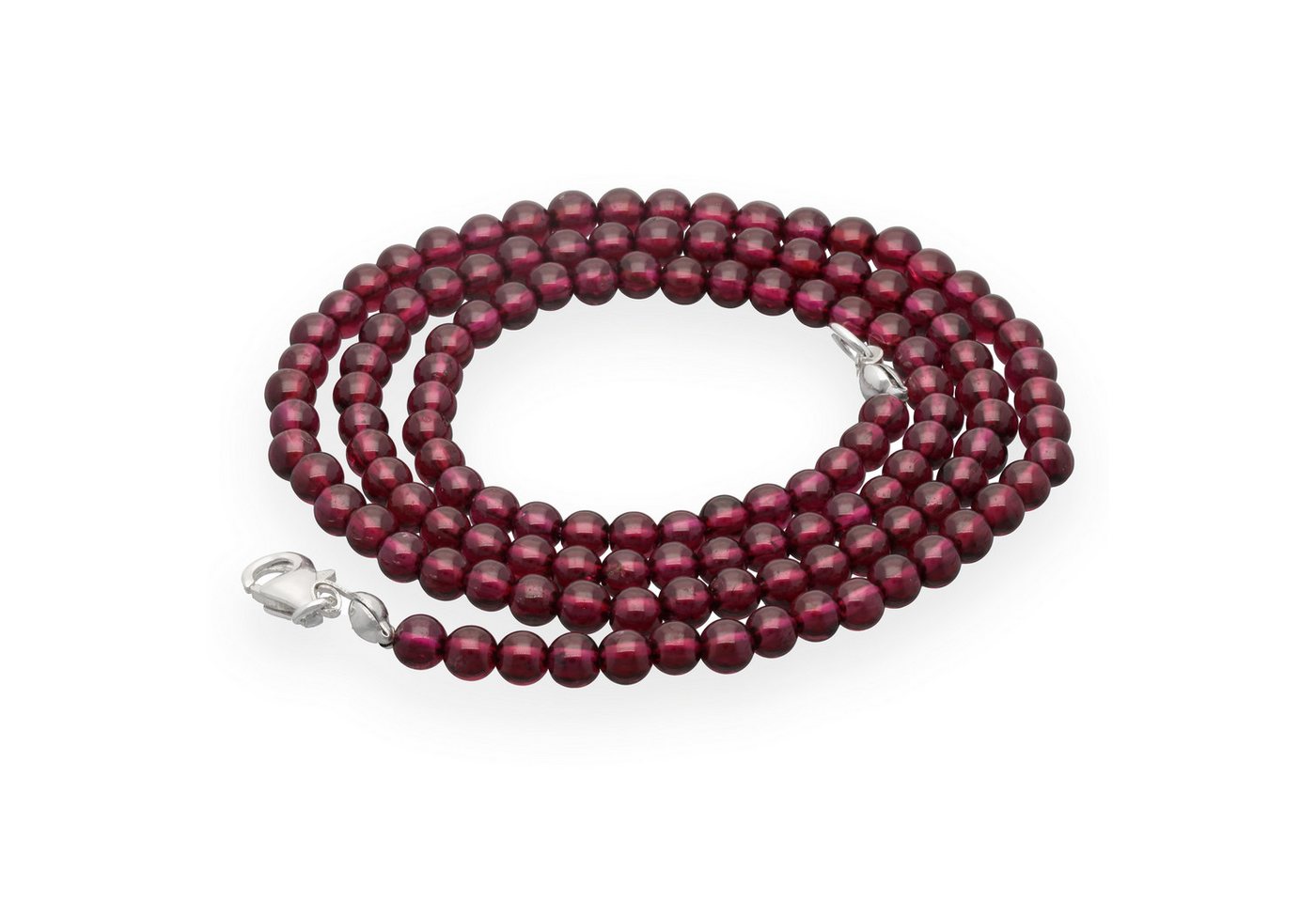 Lebensquelle Plus Kette ohne Anhänger Edelstein Kugelkette + 925 Silber Verschluss, Ø 4mm Kugeln 45cm lang von Lebensquelle Plus