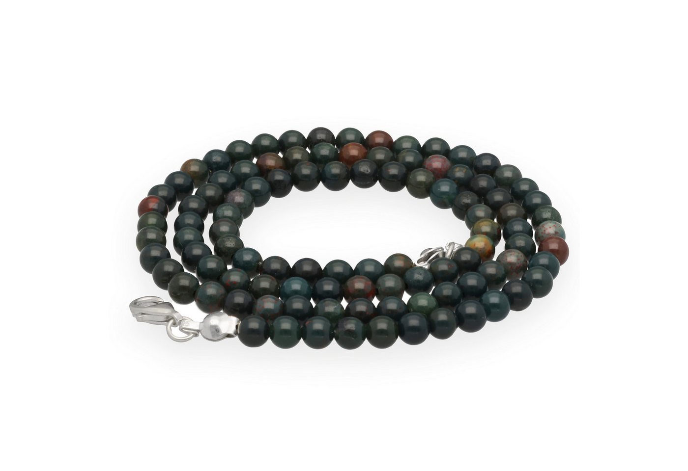 Lebensquelle Plus Kette ohne Anhänger Edelstein Kugelkette + 925 Silber Verschluss, Ø 4mm Kugeln 45cm lang von Lebensquelle Plus