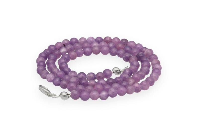 Lebensquelle Plus Kette ohne Anhänger Edelstein Kugelkette + 925 Silber Verschluss, Ø 4mm Kugeln 45cm lang von Lebensquelle Plus