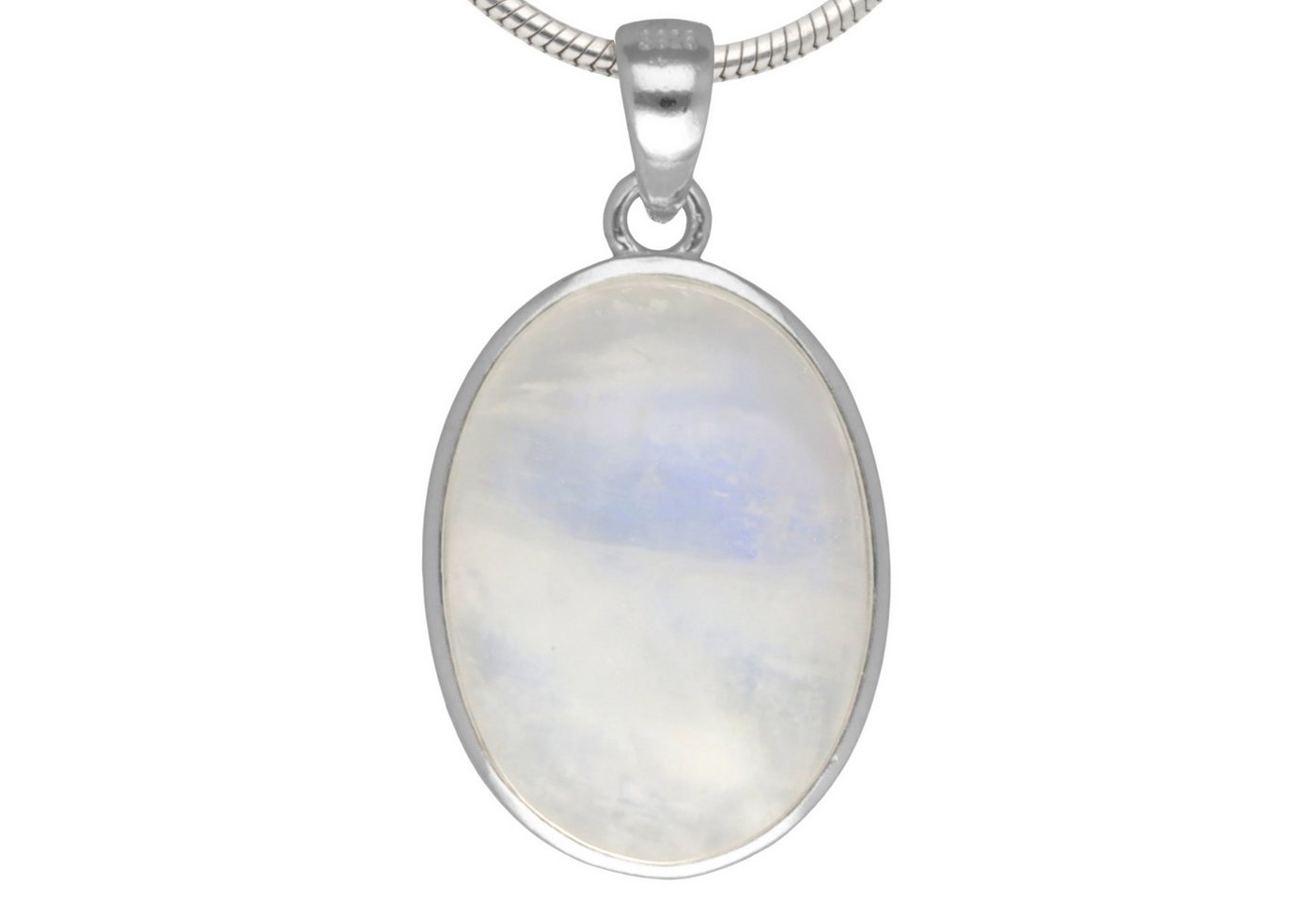 Lebensquelle Plus Kettenanhänger Regenbogen Mondstein Edelstein Anhänger oval von Lebensquelle Plus