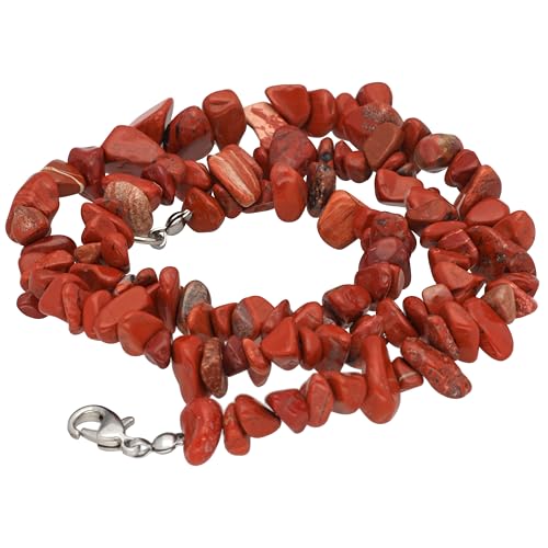 Lebensquelle Plus Roter Jaspis Splitterkette | 45 cm lang | Hochwertige Edelstein Kette mit Verschluss Lebensquelle Plus Roter Jaspis Splitterkette | 45 cm lang | Hochwertige Edelstein Kette mit Verschluss von Lebensquelle Plus