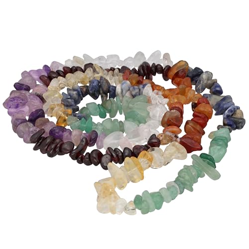 Lebensquelle Plus Splitterkette | Endlos ohne Verschluss | 80-90 cm lang | Edelstein Splitter Kette (Chakra) von Lebensquelle Plus