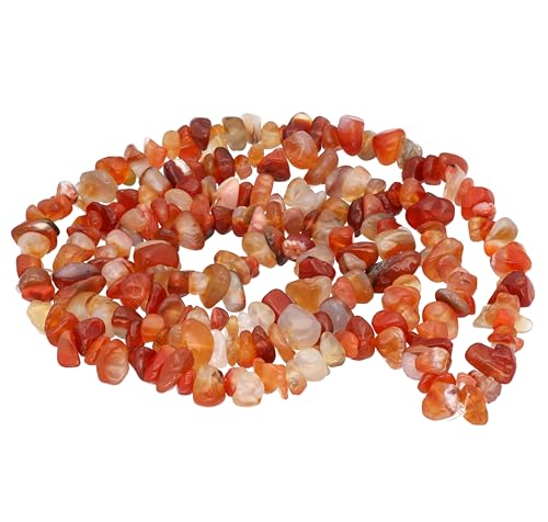 Lebensquelle Plus Splitterkette | Endlos ohne Verschluss | 80-90 cm lang | Edelstein Splitter Kette (Karneol) von Lebensquelle Plus