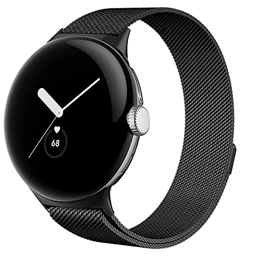 Lebensstyle Uhrenarmband Armband für Google Pixel Watch Edelstahl Ersatzband Armbänder Smartwatch Zubehör (Schwarz) von Lebensstyle