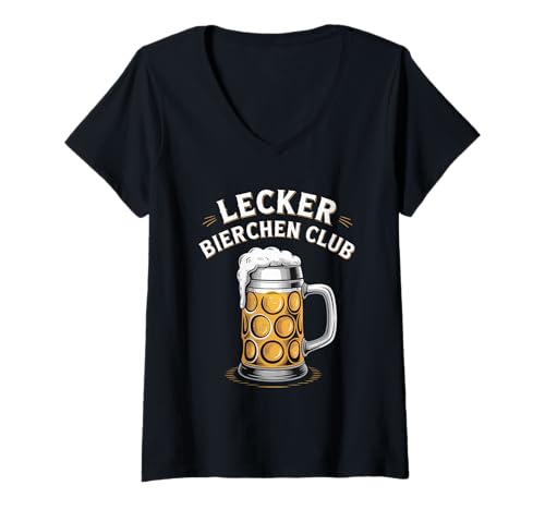 Damen Lecker Bierchen Club Oktoberfest Volksfest T-Shirt mit V-Ausschnitt Damen Lecker Bierchen Club Oktoberfest Volksfest T-Shirt mit V-Ausschnitt von Lecker Bierchen Club Oktoberfest Volksfest