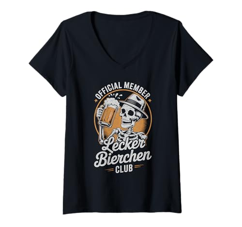 Damen Lecker Bierchen Club Mallorca Malle Urlaub Party T-Shirt mit V-Ausschnitt Damen Lecker Bierchen Club Mallorca Malle Urlaub Party T-Shirt mit V-Ausschnitt von Lecker Bierchen Club - Worldwide