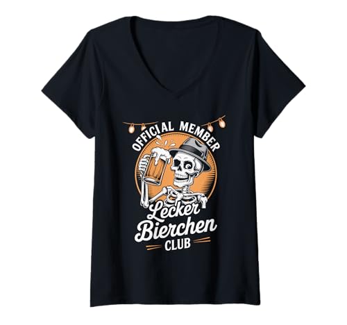 Damen Lecker Bierchen Club Mallorca Malle Urlaub Party T-Shirt mit V-Ausschnitt Damen Lecker Bierchen Club Mallorca Malle Urlaub Party T-Shirt mit V-Ausschnitt von Lecker Bierchen Club - Worldwide