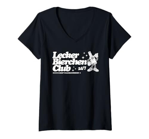 Damen Lecker Bierchen Club Mallorca Malle Urlaub Party T-Shirt mit V-Ausschnitt Damen Lecker Bierchen Club Mallorca Malle Urlaub Party T-Shirt mit V-Ausschnitt von Lecker Bierchen Club - Worldwide