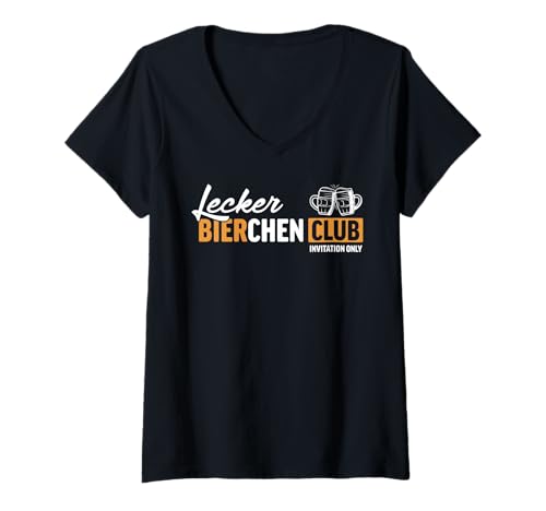 Damen Lecker Bierchen Club Mallorca Malle Urlaub Party T-Shirt mit V-Ausschnitt Damen Lecker Bierchen Club Mallorca Malle Urlaub Party T-Shirt mit V-Ausschnitt von Lecker Bierchen Club - Worldwide